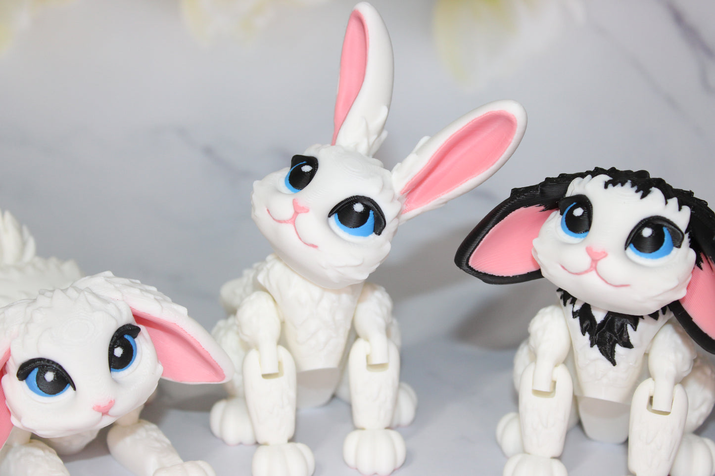 Bunny or fairy Bunny Articulated Flexi Fidget 3D Printed Figurine