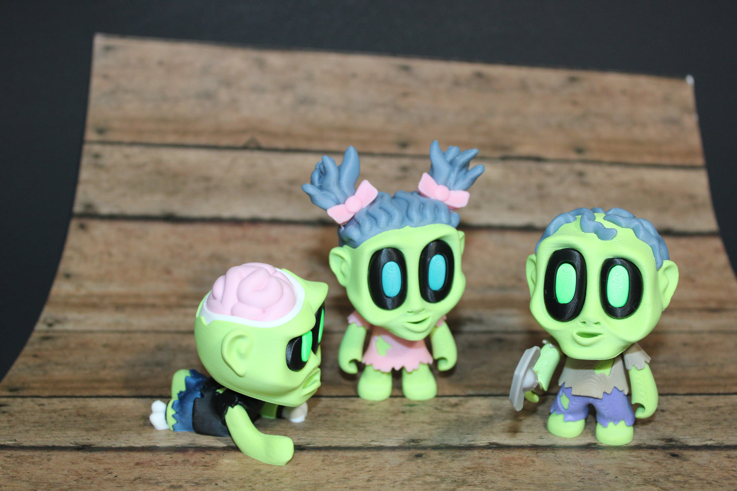 Blob Zombies-3-3.25 inches Tall-3D Printed Articulated Flexi Figurines-Perfect for Halloween