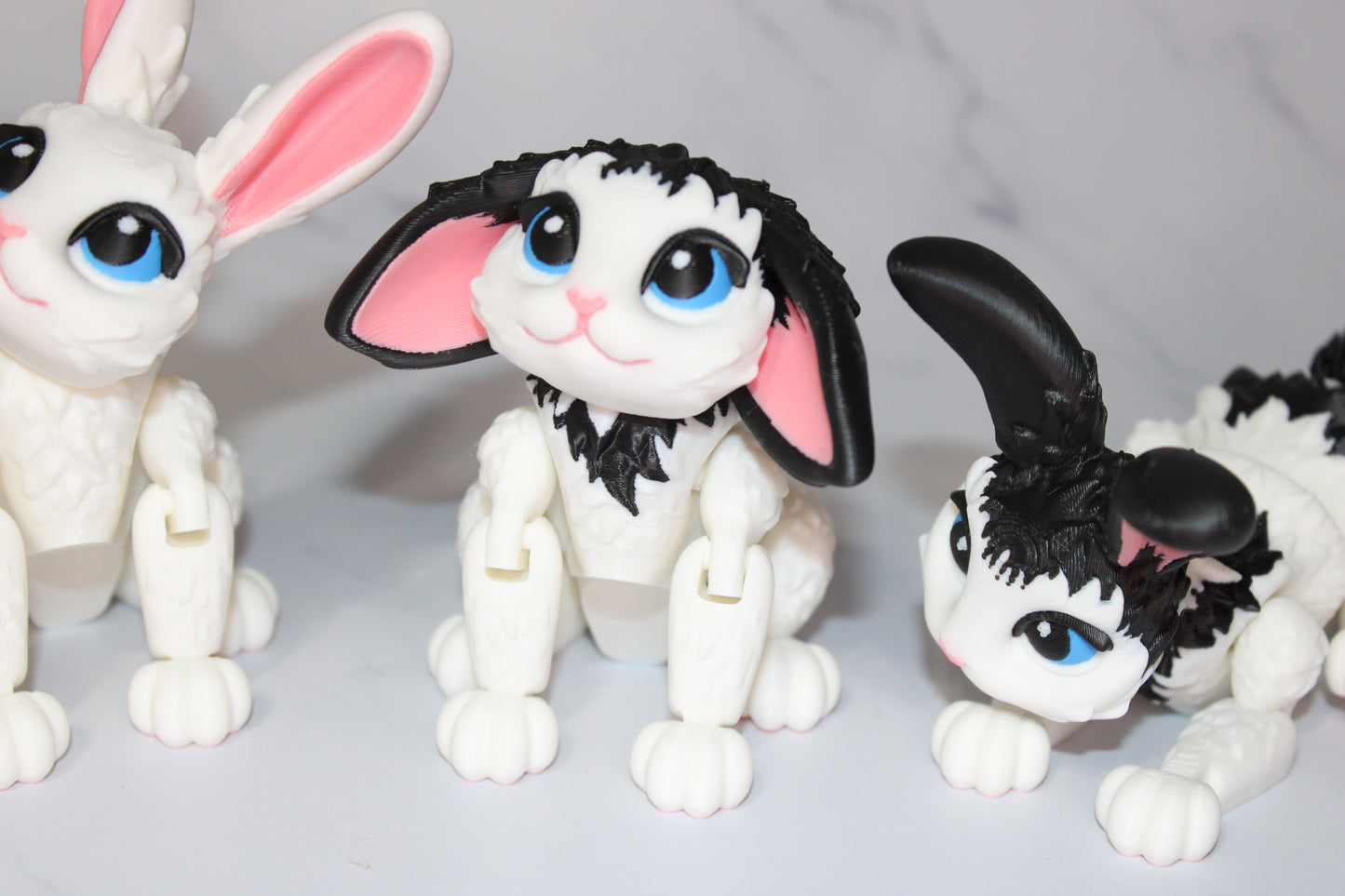 Bunny or fairy Bunny Articulated Flexi Fidget 3D Printed Figurine