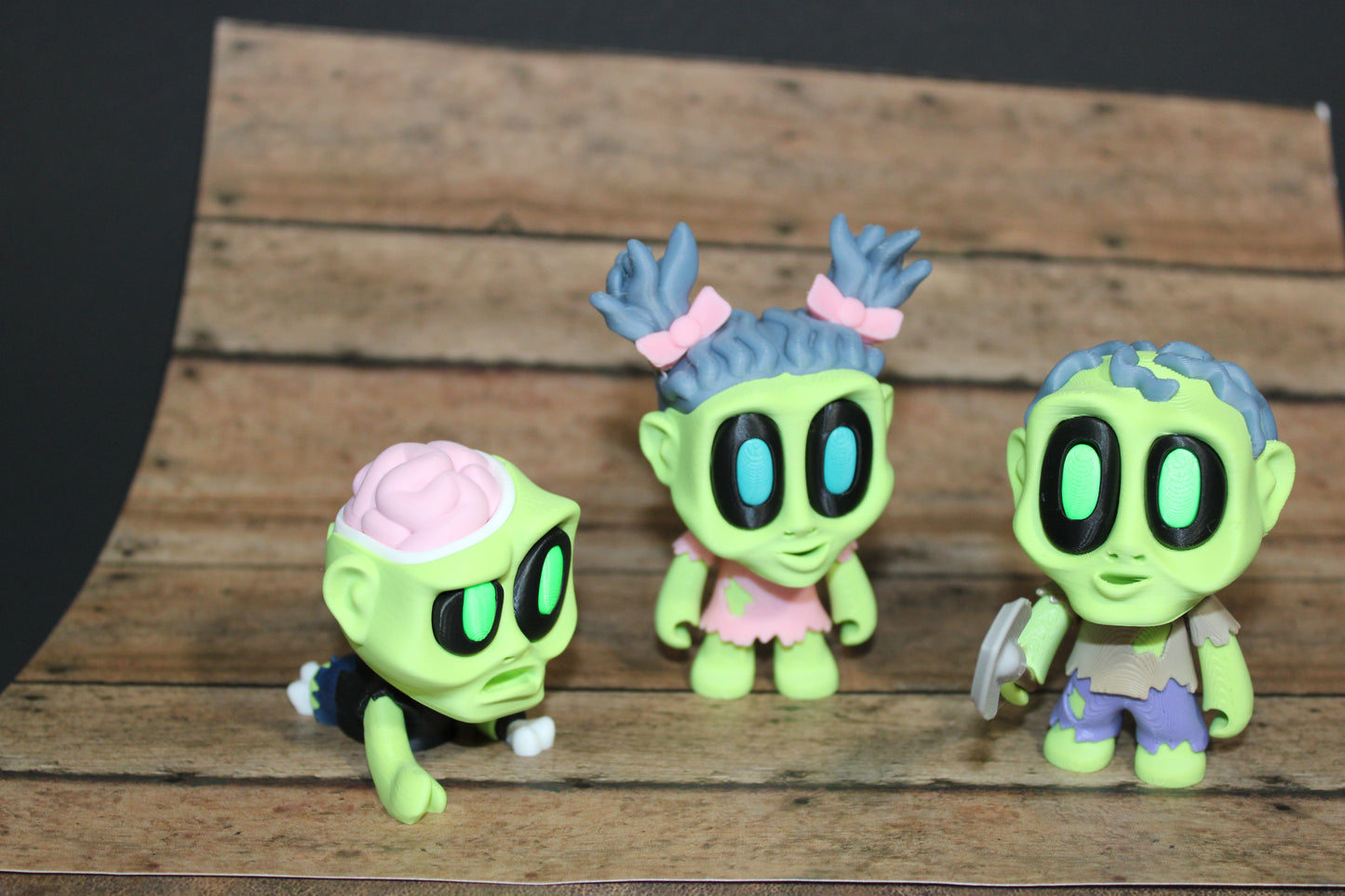 Blob Zombies-3-3.25 inches Tall-3D Printed Articulated Flexi Figurines-Perfect for Halloween