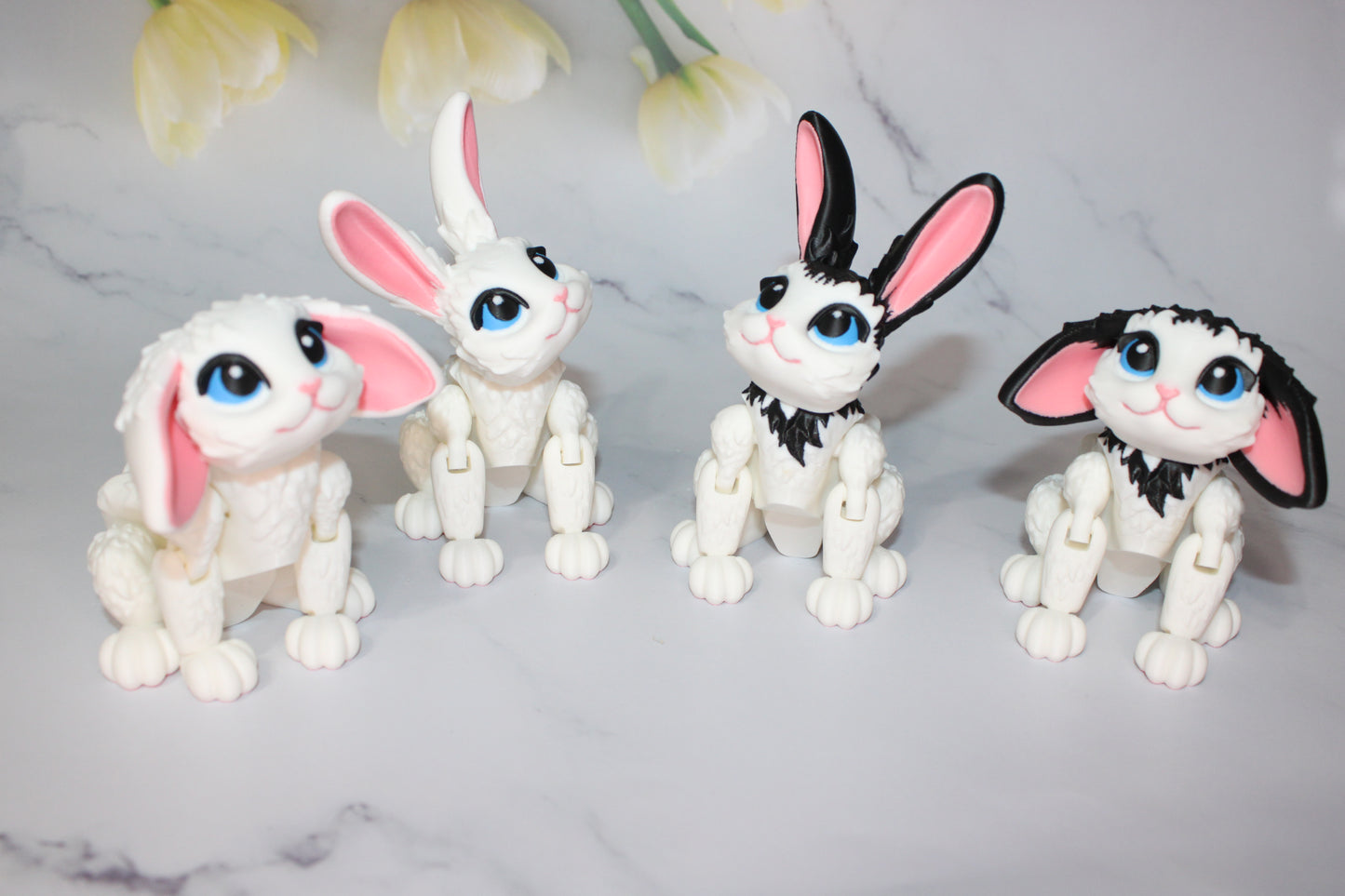 Bunny or fairy Bunny Articulated Flexi Fidget 3D Printed Figurine