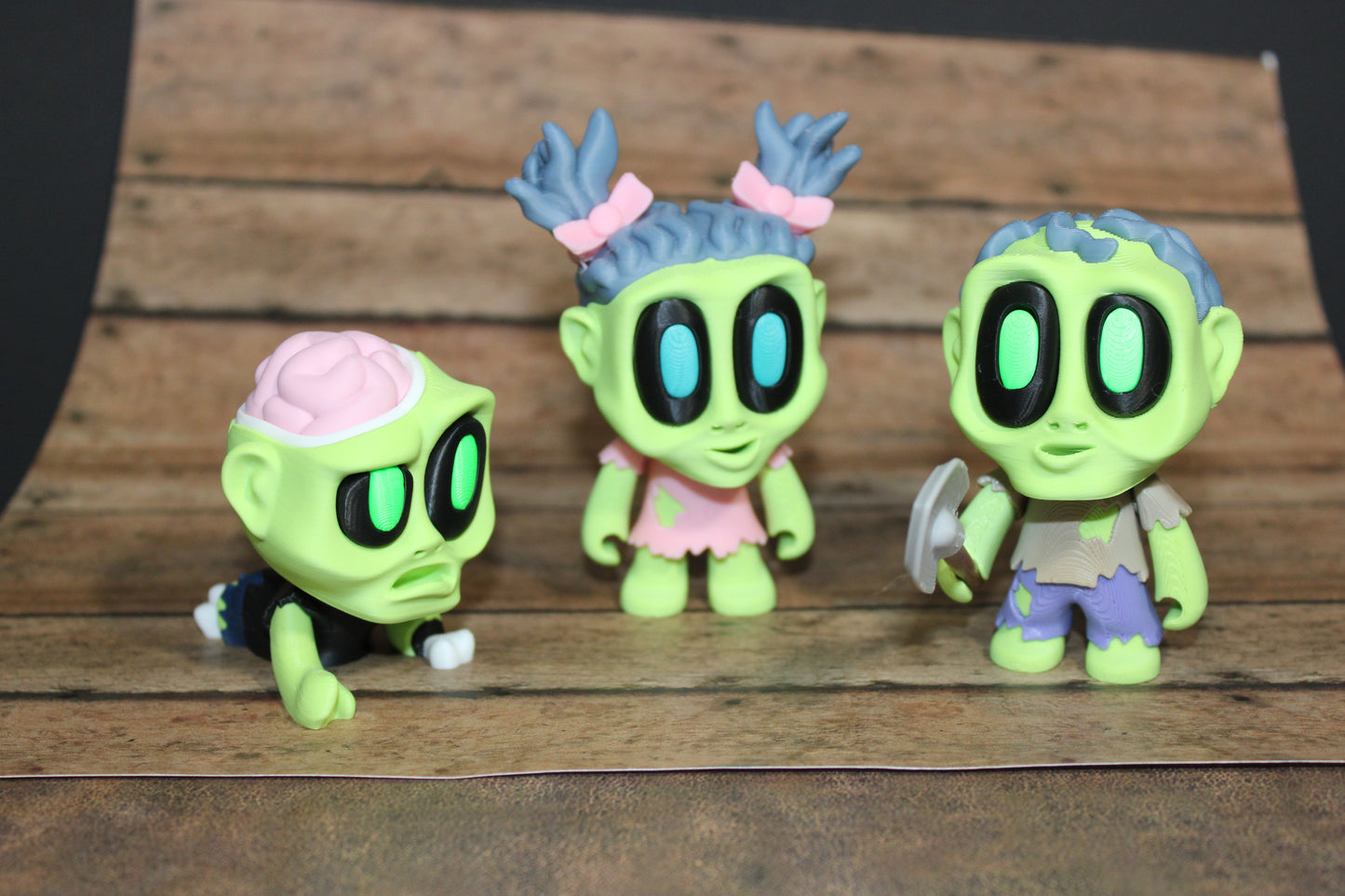 Blob Zombies-3-3.25 inches Tall-3D Printed Articulated Flexi Figurines-Perfect for Halloween