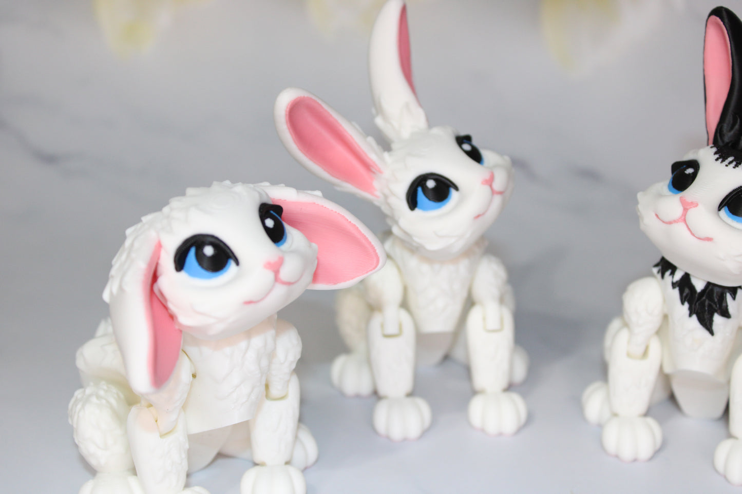 Bunny or fairy Bunny Articulated Flexi Fidget 3D Printed Figurine
