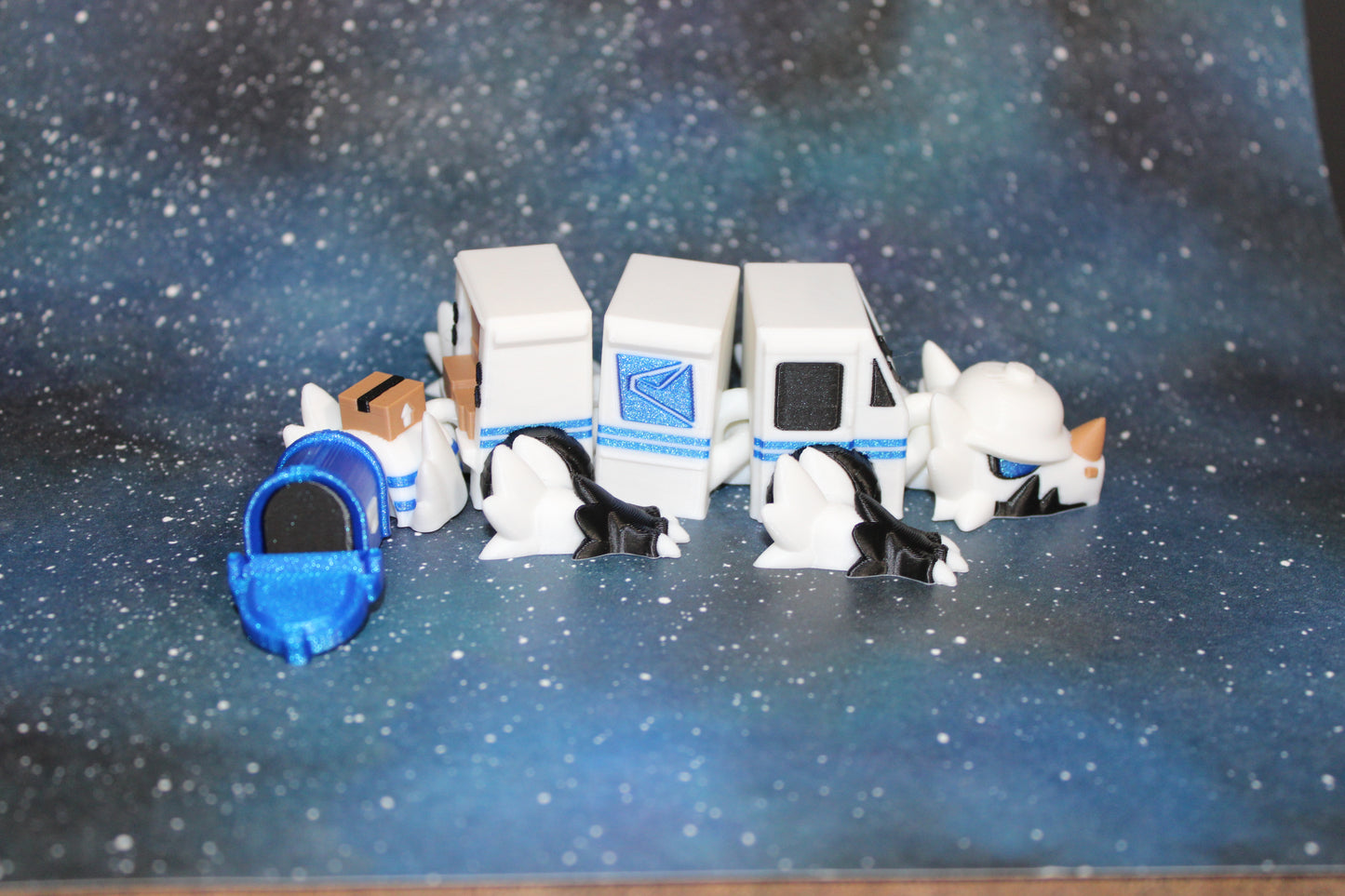 Mail Truck Mini Dragon 3D Printed Articulated Figurine 7.5" Long