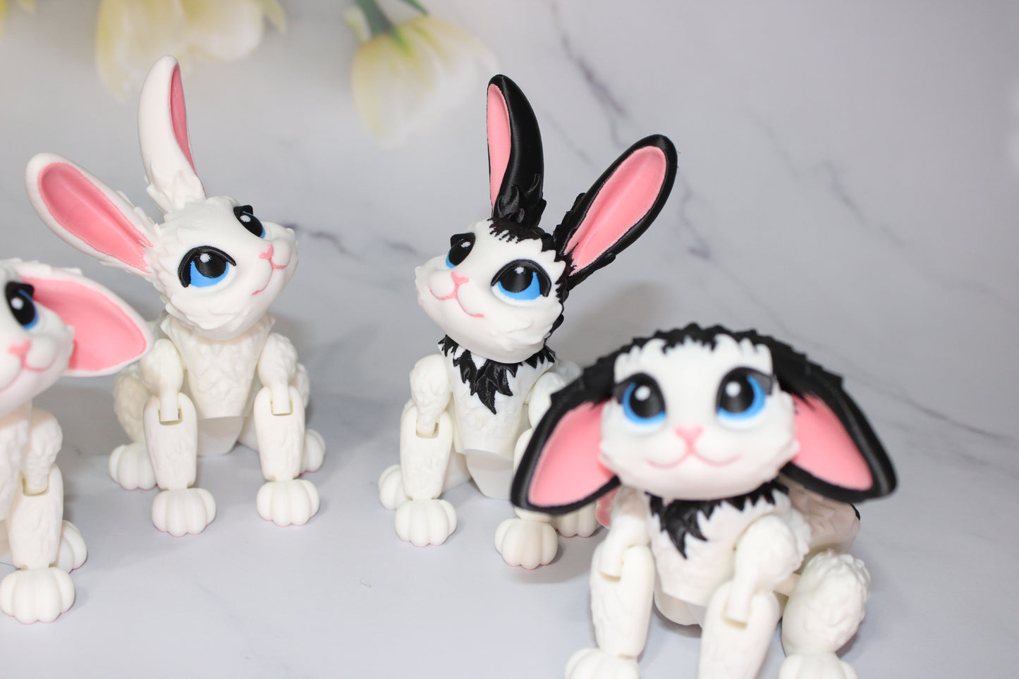 Bunny or fairy Bunny Articulated Flexi Fidget 3D Printed Figurine