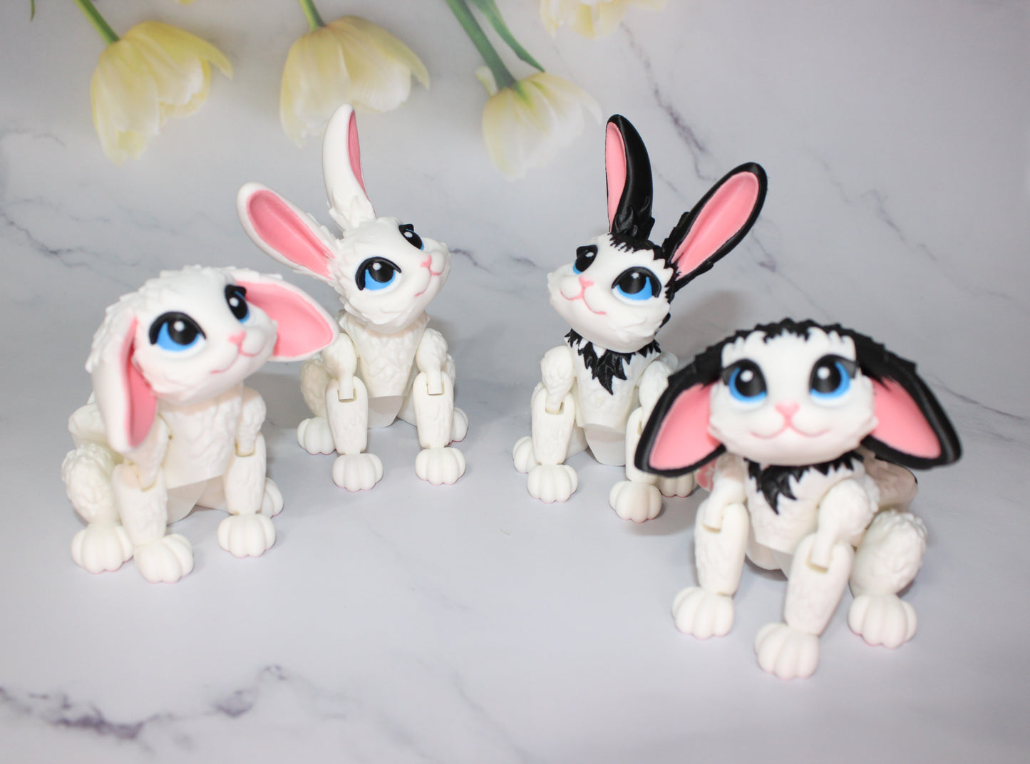 Bunny or fairy Bunny Articulated Flexi Fidget 3D Printed Figurine