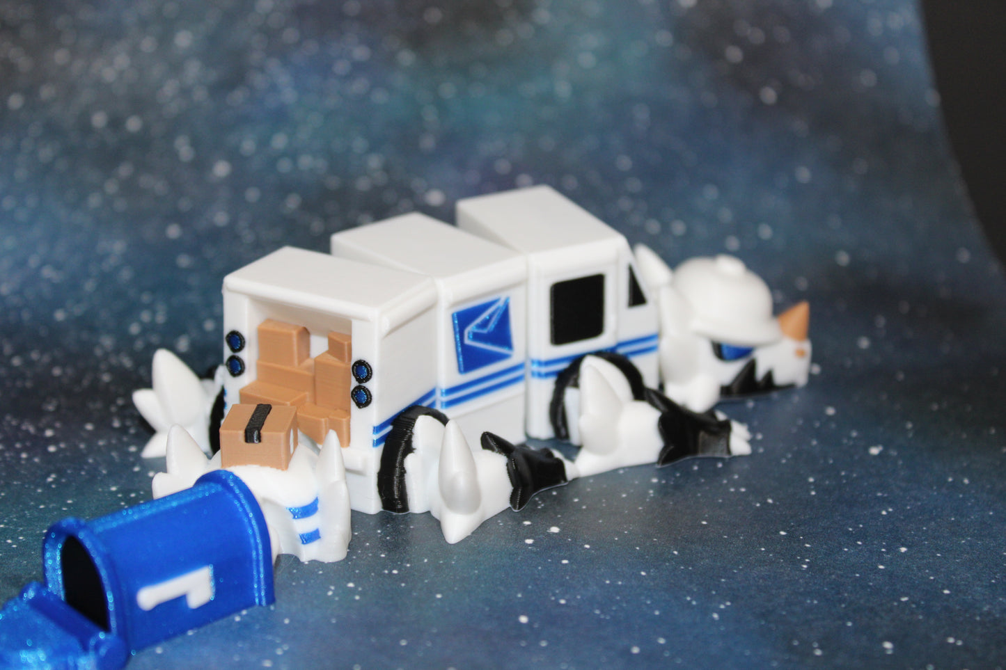 Mail Truck Mini Dragon 3D Printed Articulated Figurine 7.5" Long