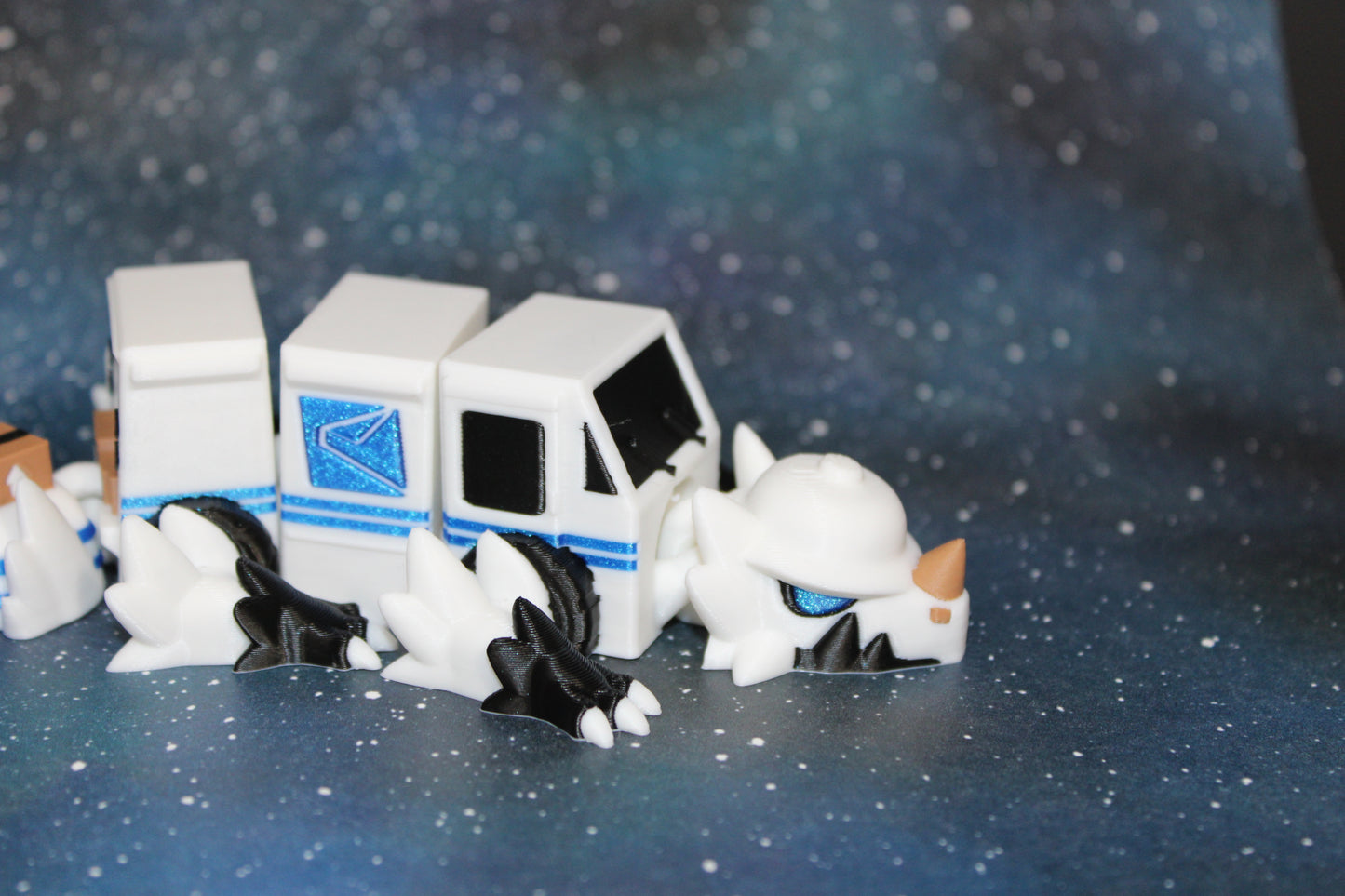Mail Truck Mini Dragon 3D Printed Articulated Figurine 7.5" Long