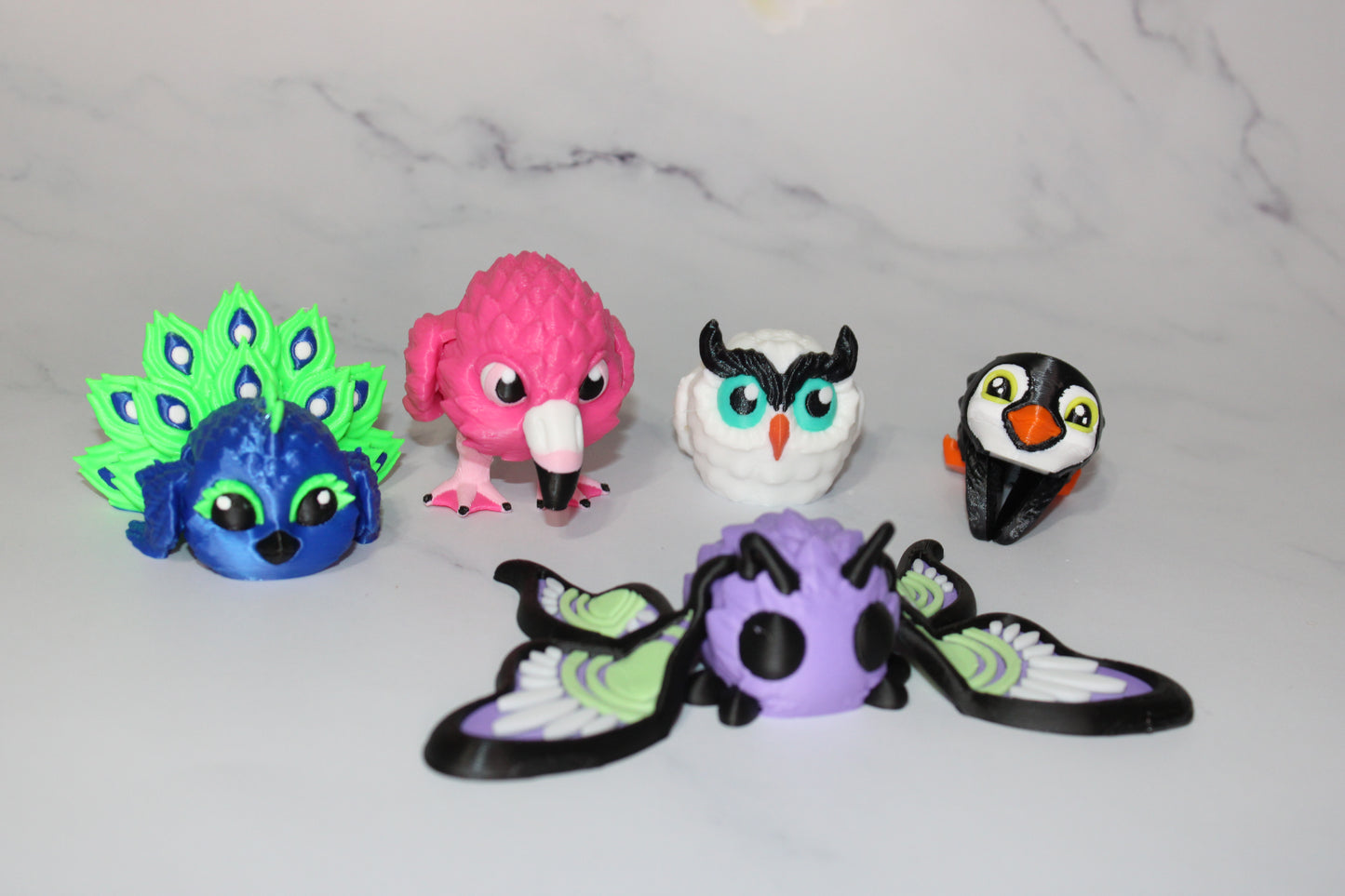 Pufflings 3D Printed Articulated Flexi Fidgets- Perfect for Parties and Goodie Bags
