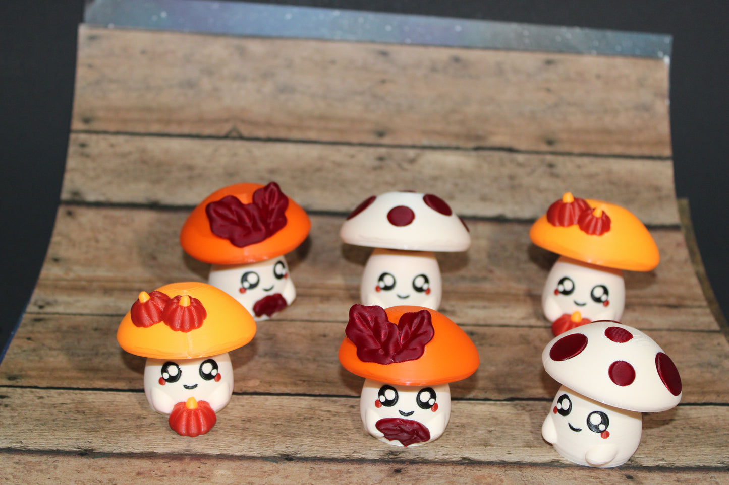 Fall Friends: 3D-Printed Fidget Toy - Includes Three Mushroom Companions