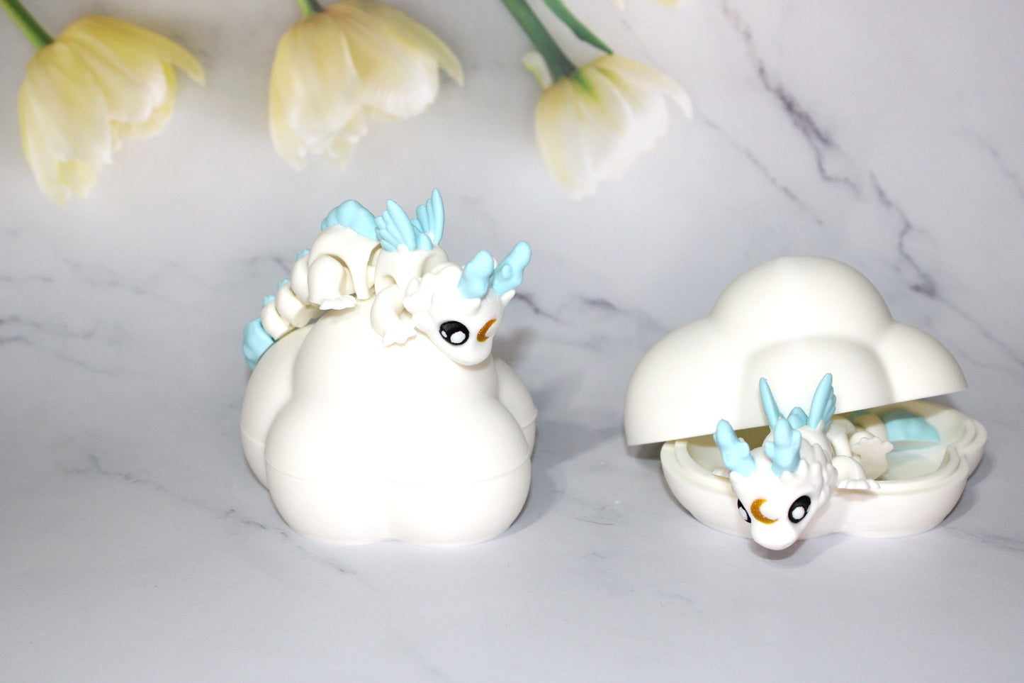 Moon Baby Dragon Articulated 3d Printed Figurine