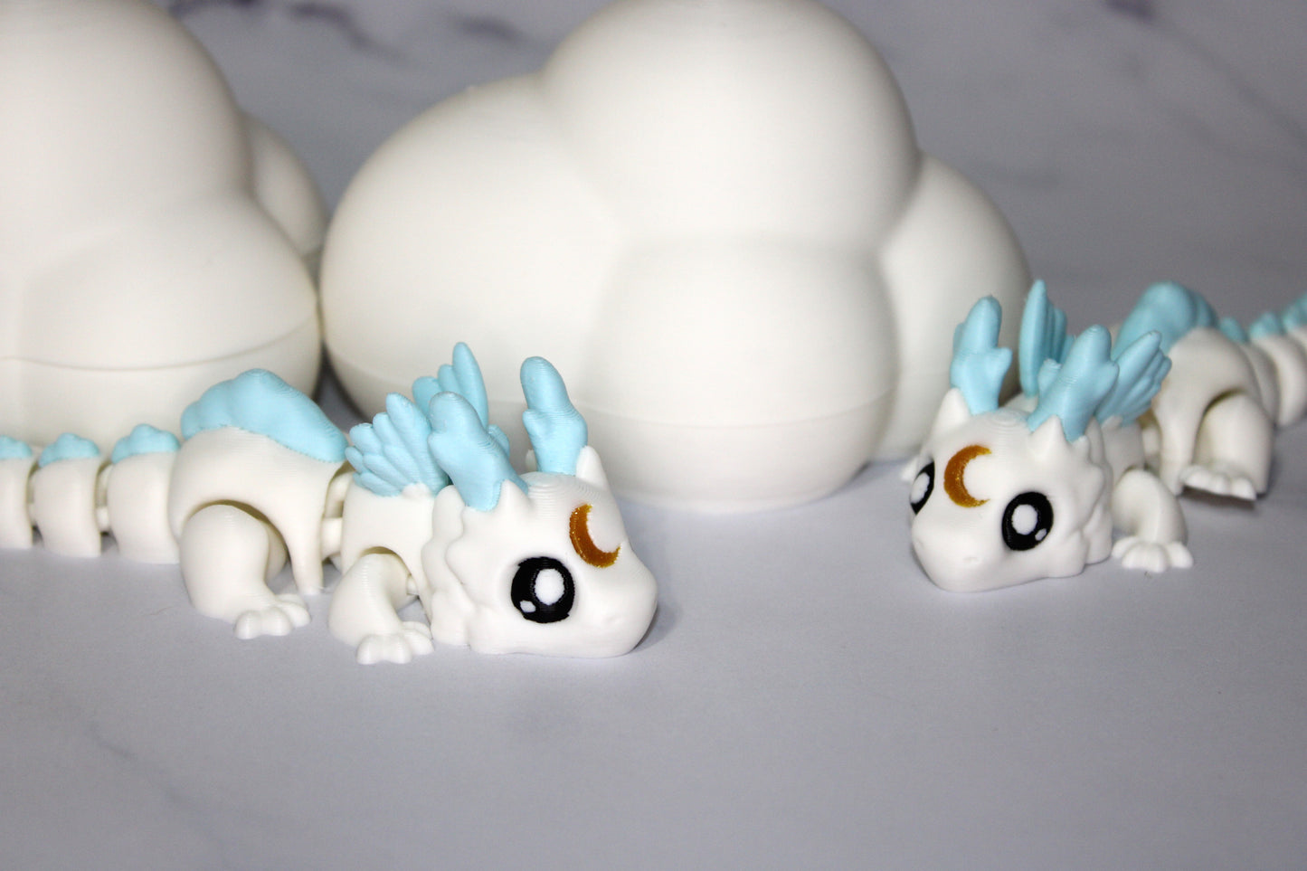Moon Baby Dragon Articulated 3d Printed Figurine