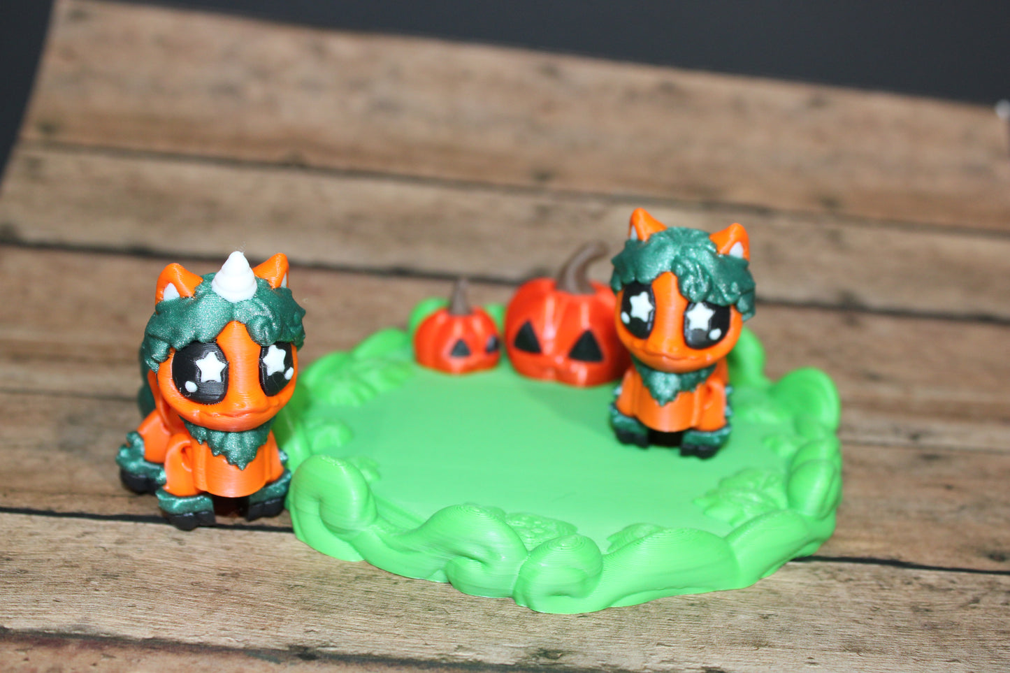 3D Printed Pumpkin Unicorn and Pony with Pumpkin Patch