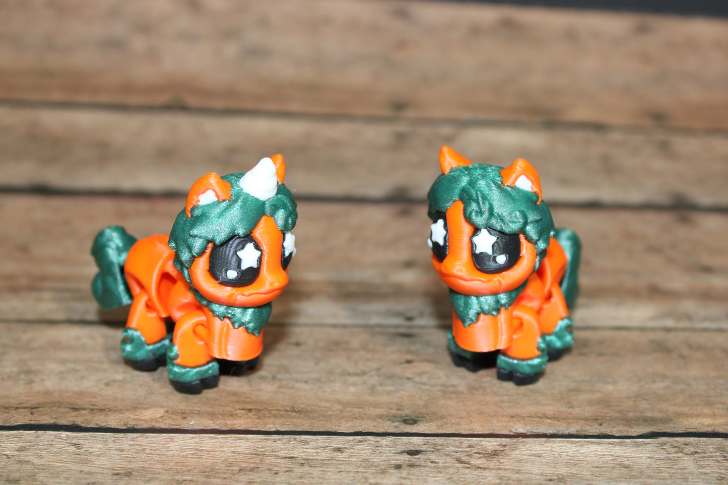 3D Printed Pumpkin Unicorn and Pony with Pumpkin Patch