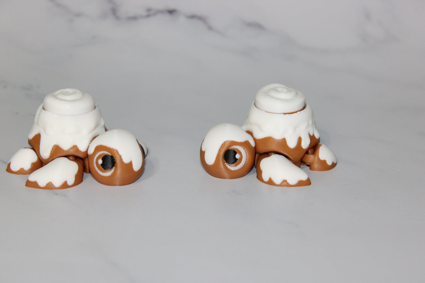Cinnamon Bun Clicker Turtle Articulated 3d Printed Figurine