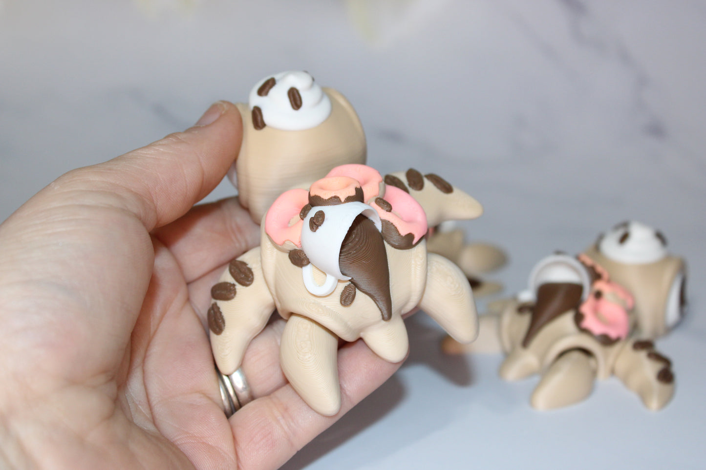 Coffee and Donuts Articulated 3d Printed Figurine