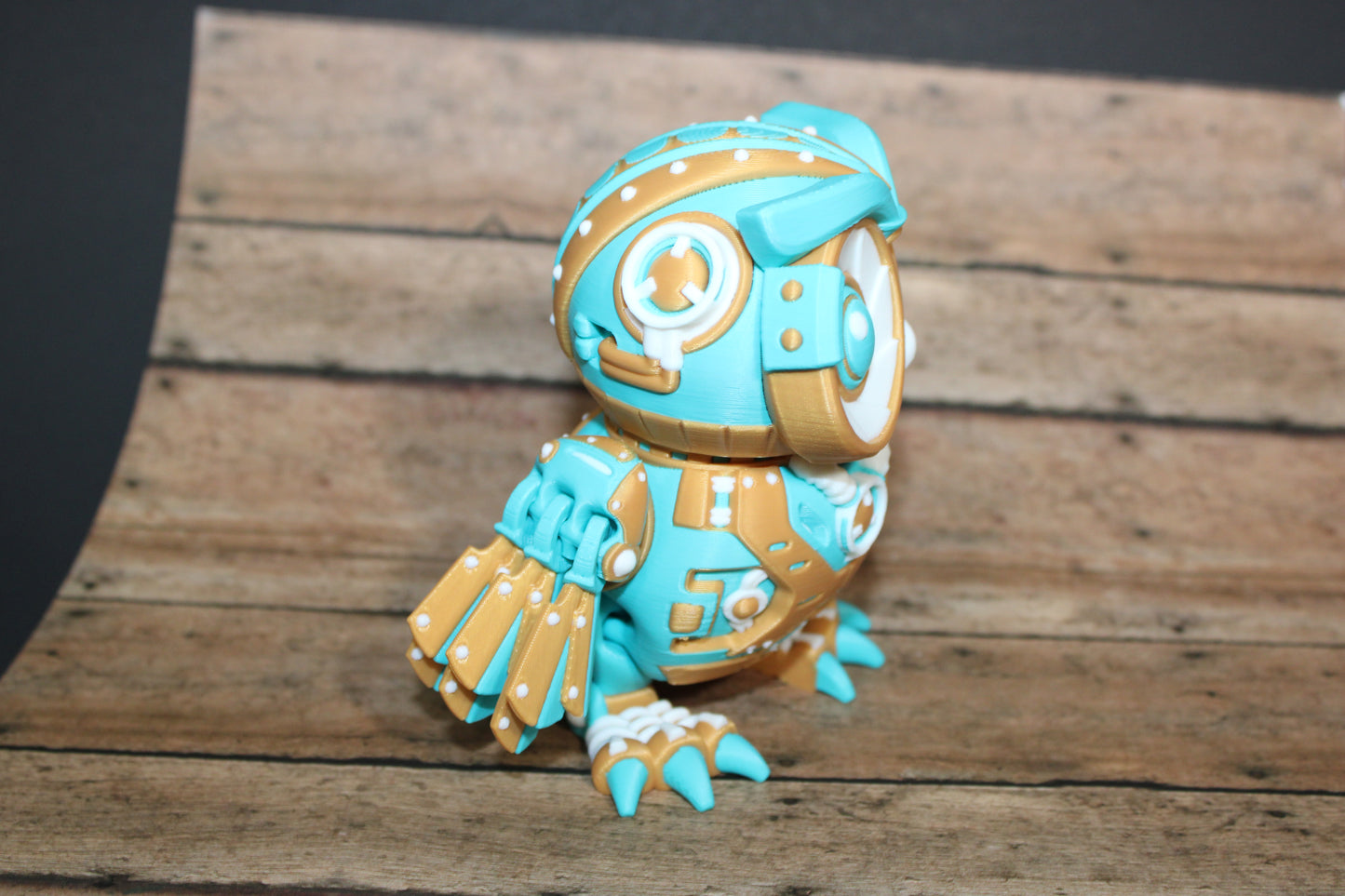 3D Printed Cyber Owl Figurine: Articulated Flexi Toy-4.5" tall
