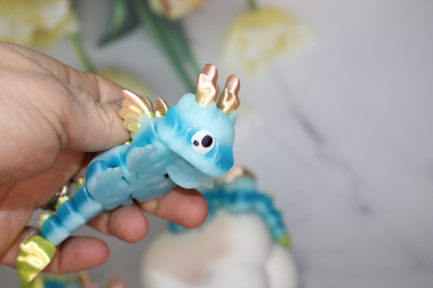 Cloud Baby Dragon Articulated 3d Printed Figurine