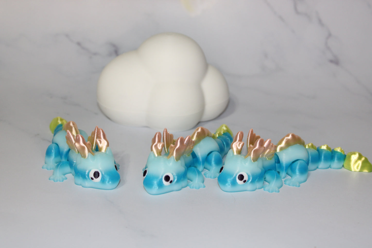 Cloud Baby Dragon Articulated 3d Printed Figurine