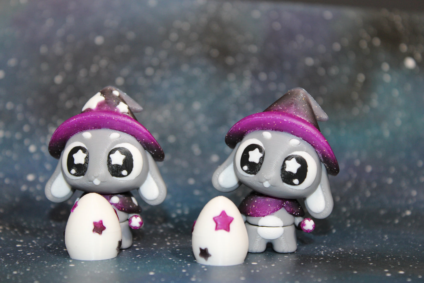 3D Printed Flexi Magician Bunny with Hat or Wizard Bunny 2.5" tall