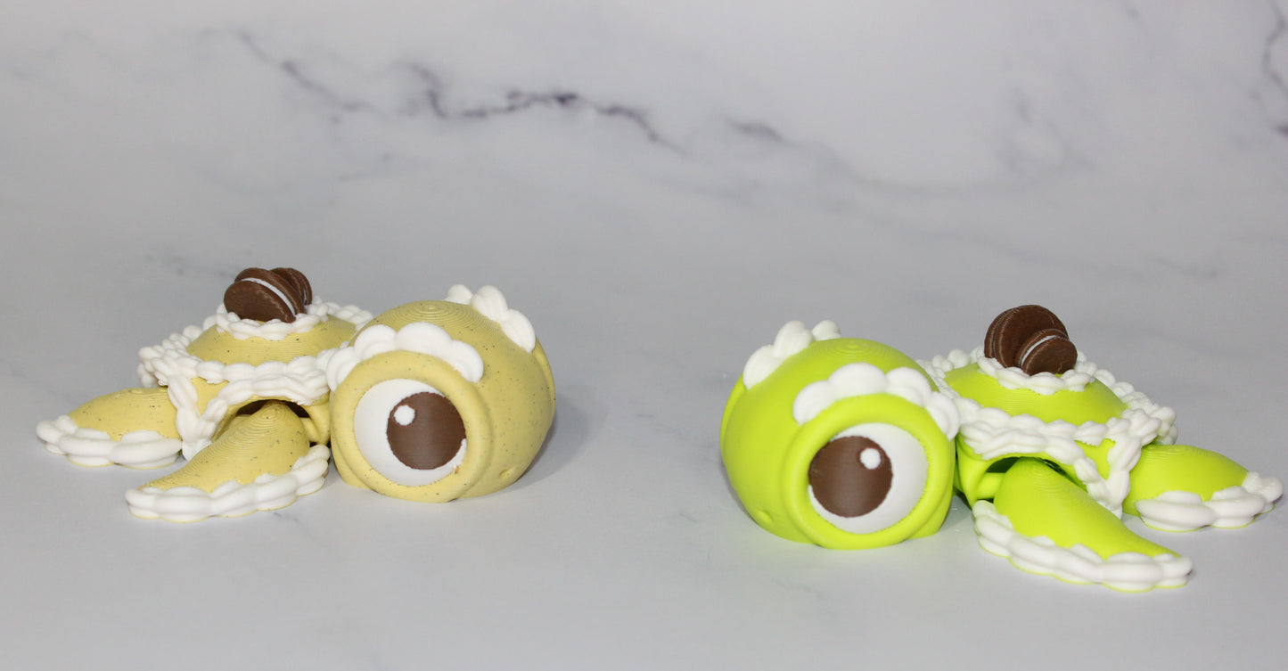 Dessert Turtles Articulated 3d Printed Figurine - Wonderland 3D Printing