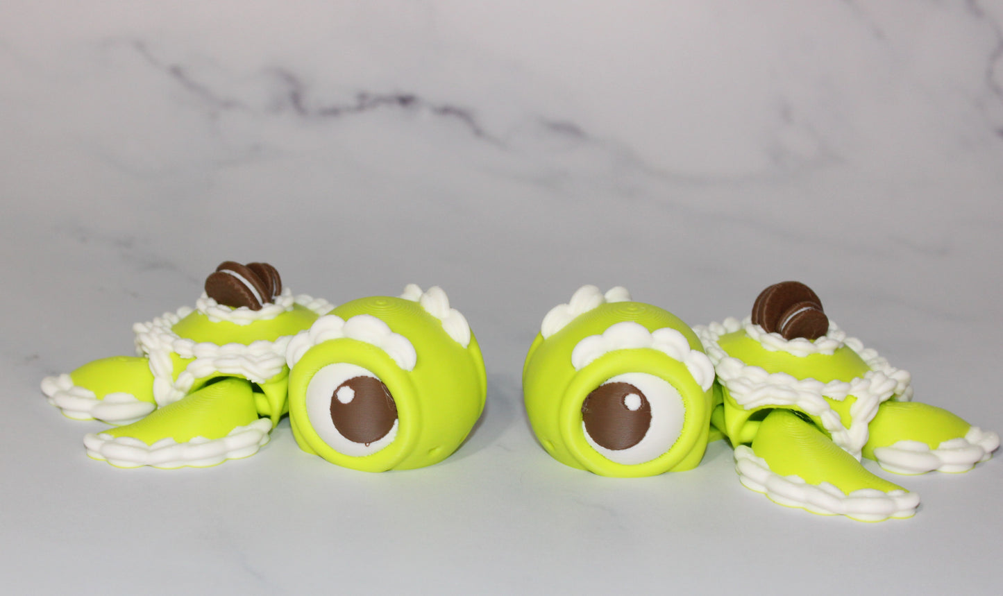 Dessert Turtles Articulated 3d Printed Figurine - Wonderland 3D Printing