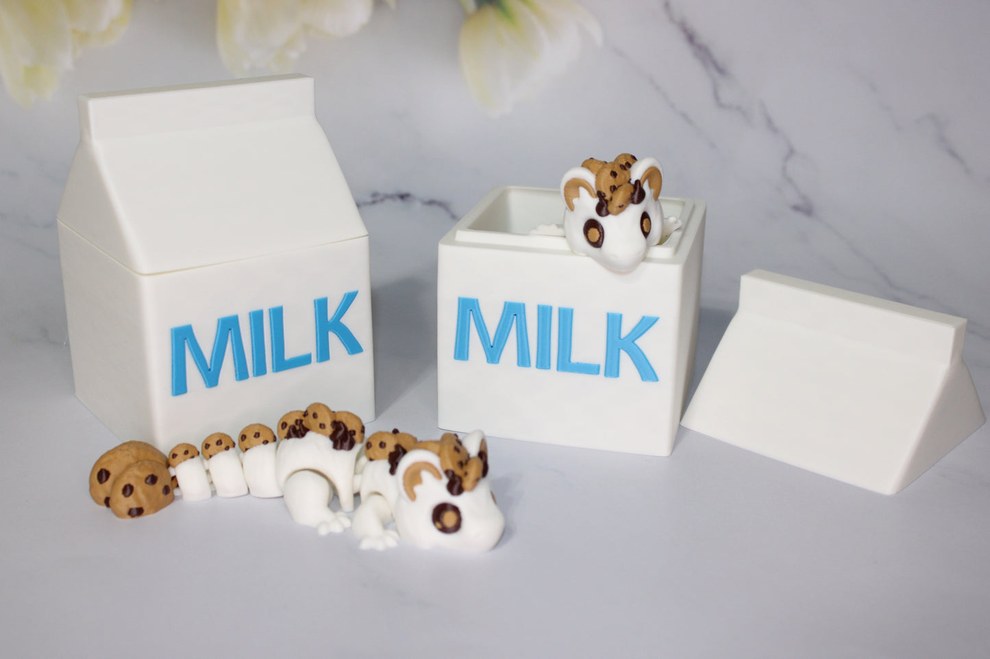 Milk and Cookie Dragon 5 in Articulated 3d Printed Figurine