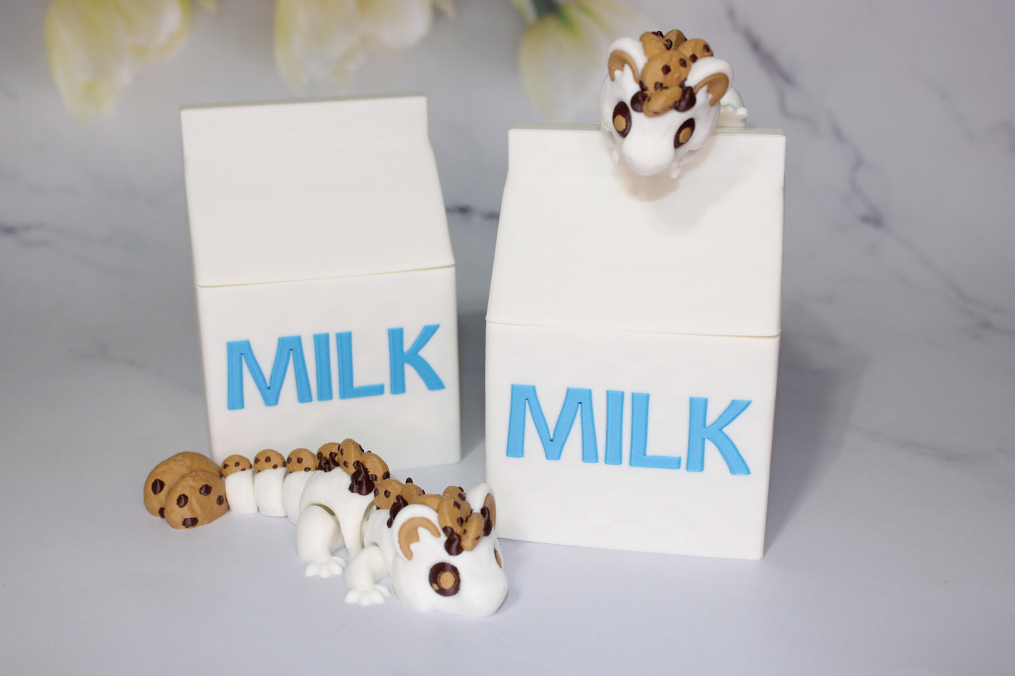 Milk and Cookie Dragon 5 in Articulated 3d Printed Figurine