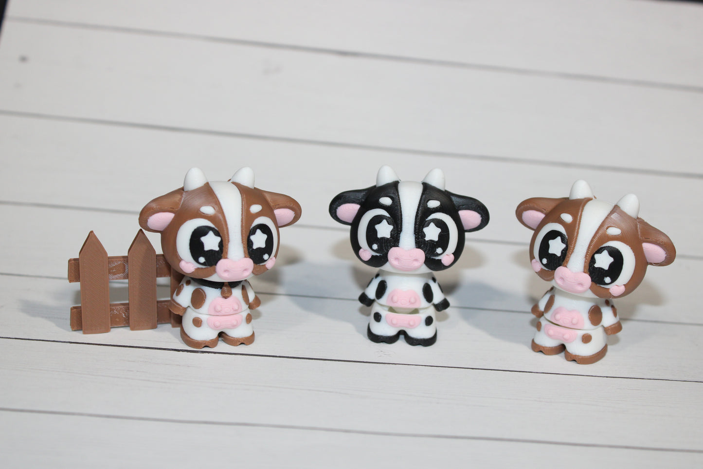 3D Printed Cow with Fence 2"
