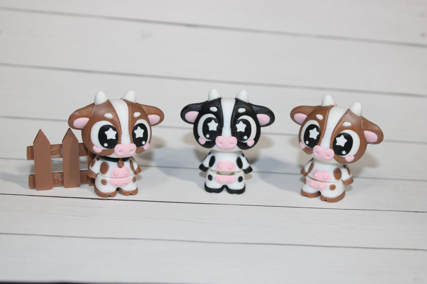 3D Printed Cow with Fence 2"