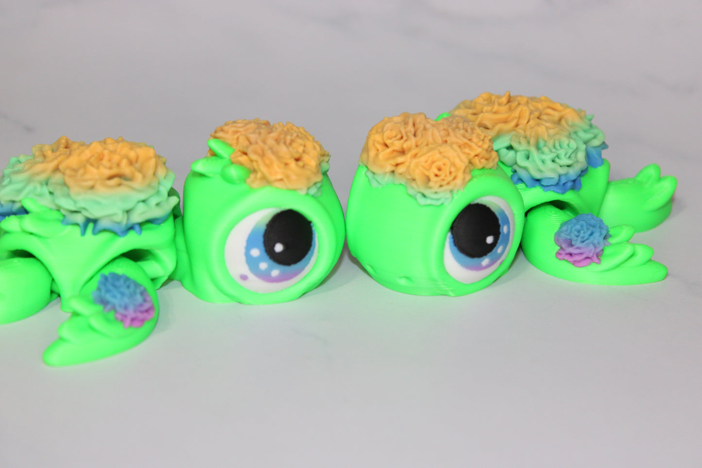 State Flower Turtles or Flower Turtles 3.5 inches Long Multiple Varieties to choose from-Articulated 3d Printed Figurine