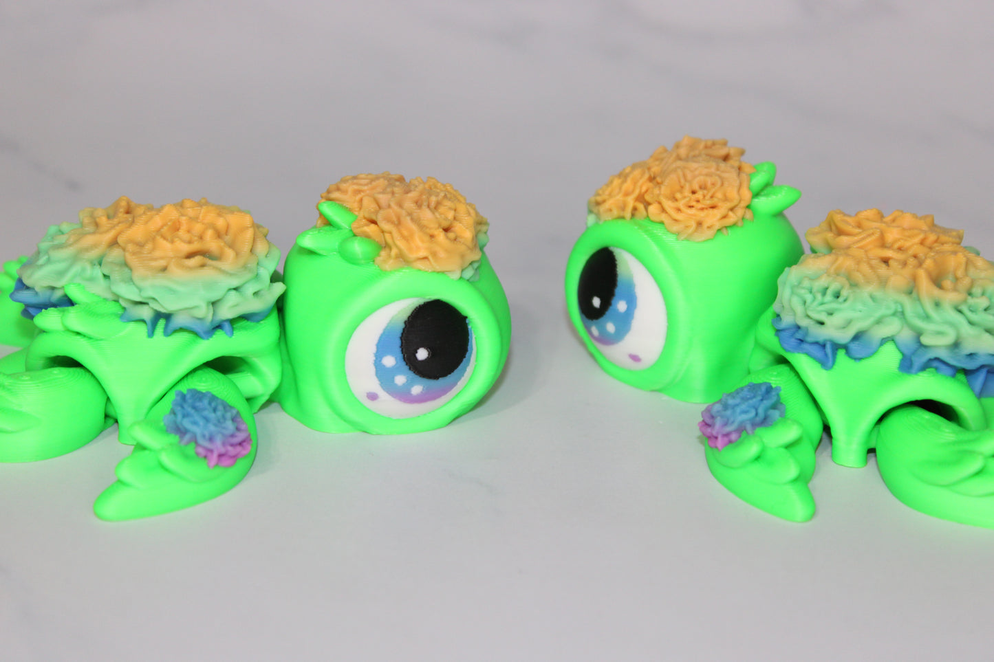 State Flower Turtles or Flower Turtles 3.5 inches Long Multiple Varieties to choose from-Articulated 3d Printed Figurine