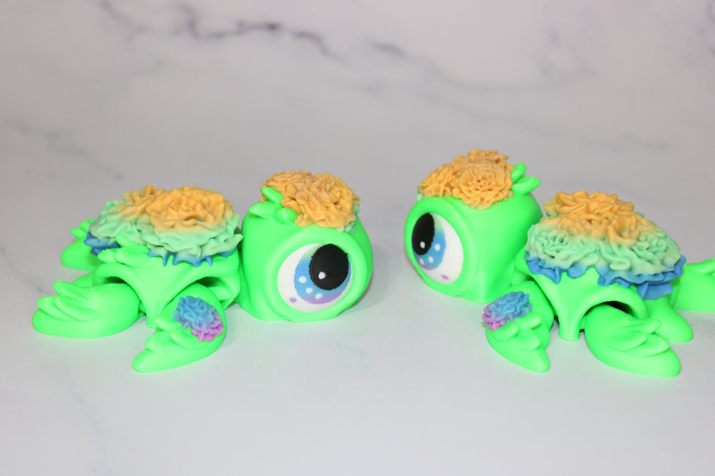 State Flower Turtles or Flower Turtles 3.5 inches Long Multiple Varieties to choose from-Articulated 3d Printed Figurine