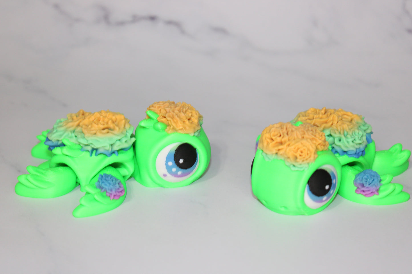 State Flower Turtles or Flower Turtles 3.5 inches Long Multiple Varieties to choose from-Articulated 3d Printed Figurine
