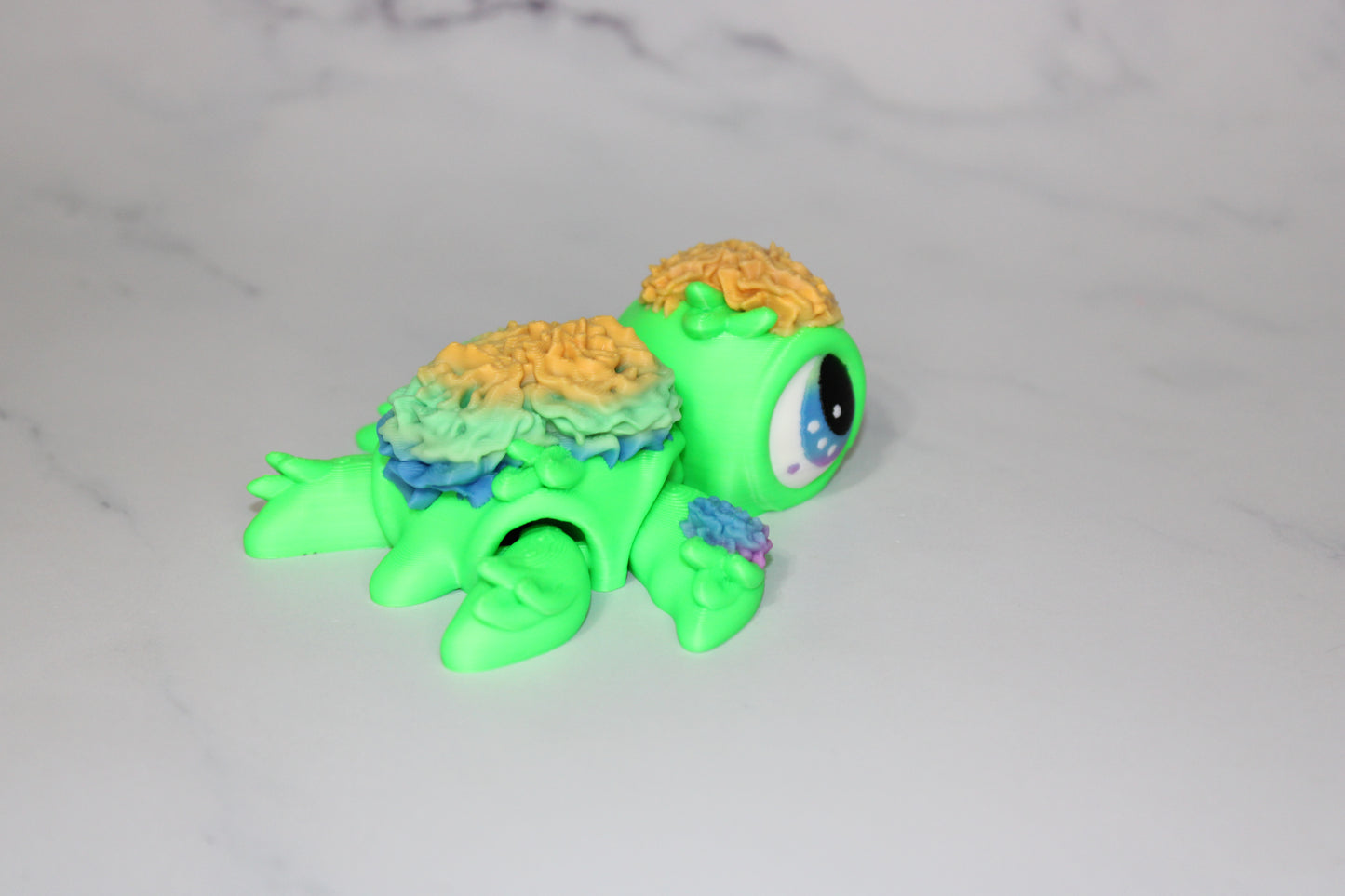 State Flower Turtles or Flower Turtles 3.5 inches Long Multiple Varieties to choose from-Articulated 3d Printed Figurine