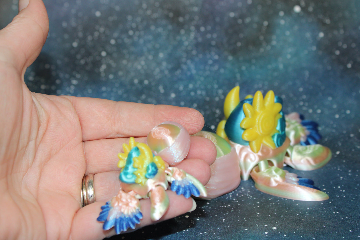 Libra Turtle-3.25 inches- Full Color 3D Printed Articulated Fidget Toy