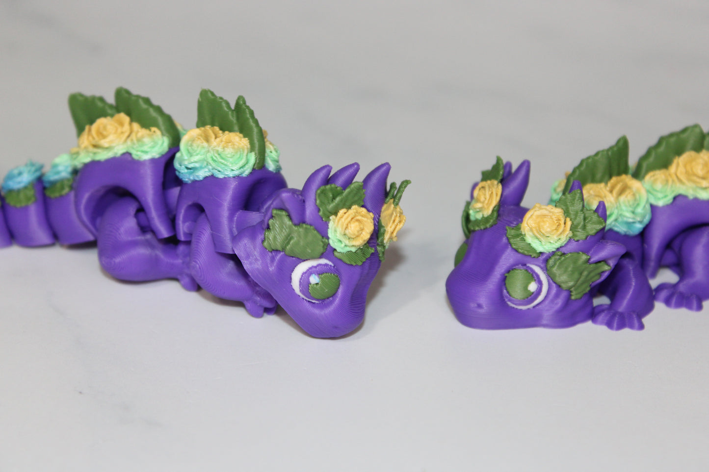 Rose Dragon Articulated 3d Printed Figurine