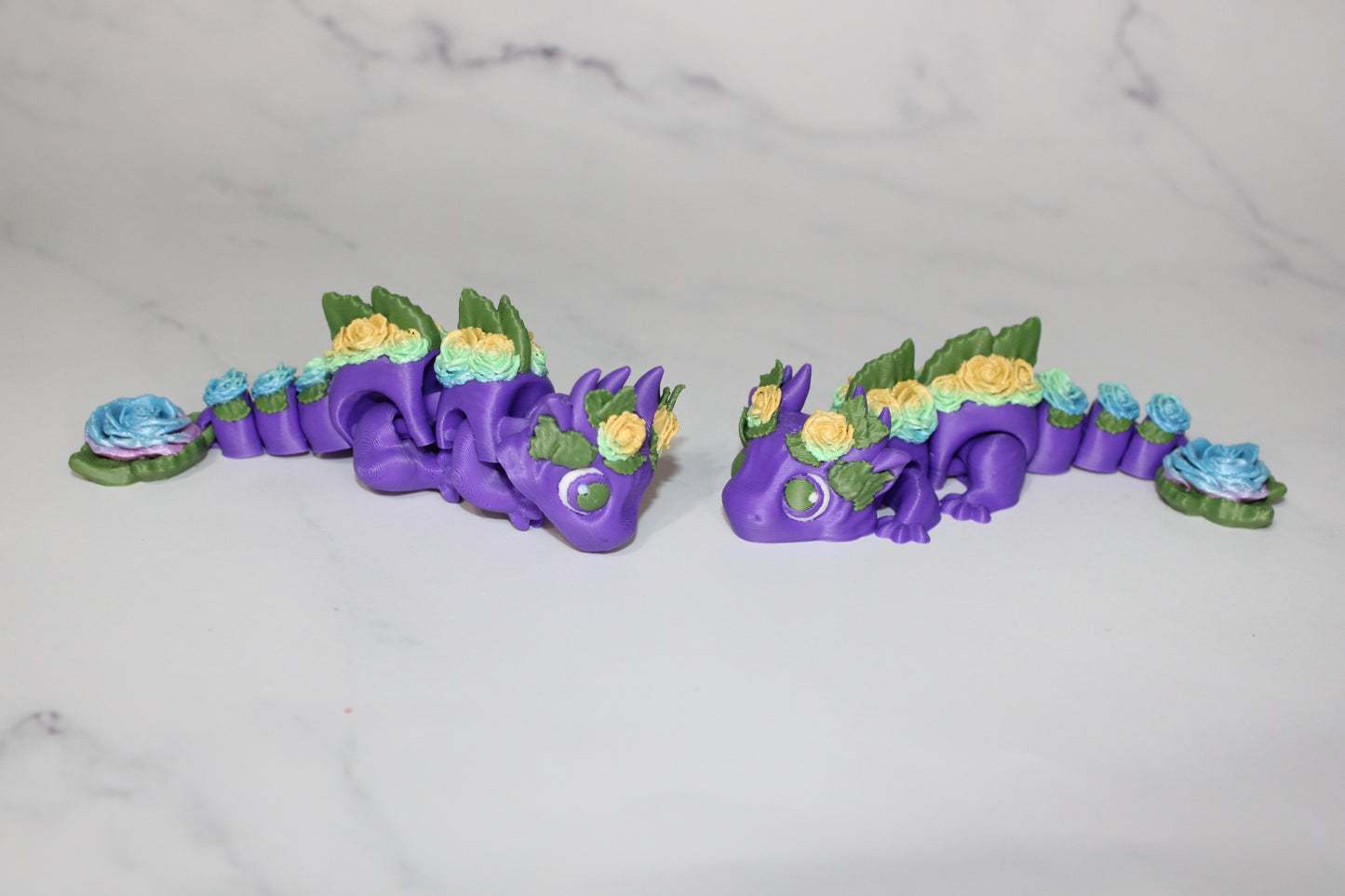 Rose Dragon Articulated 3d Printed Figurine