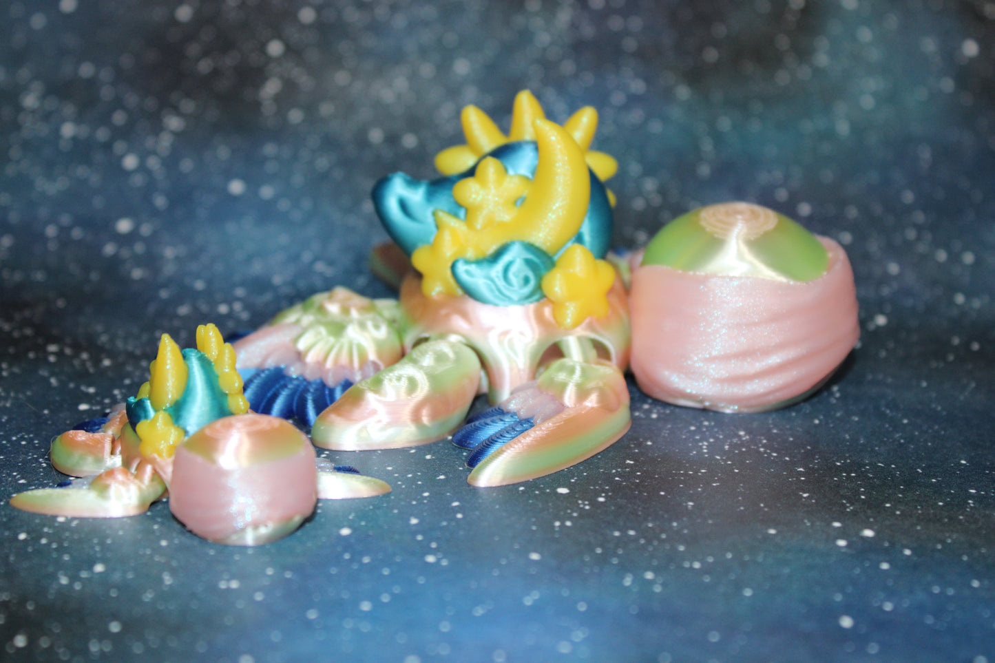 Libra Turtle-3.25 inches- Full Color 3D Printed Articulated Fidget Toy