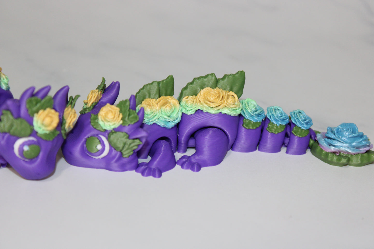 Rose Dragon Articulated 3d Printed Figurine