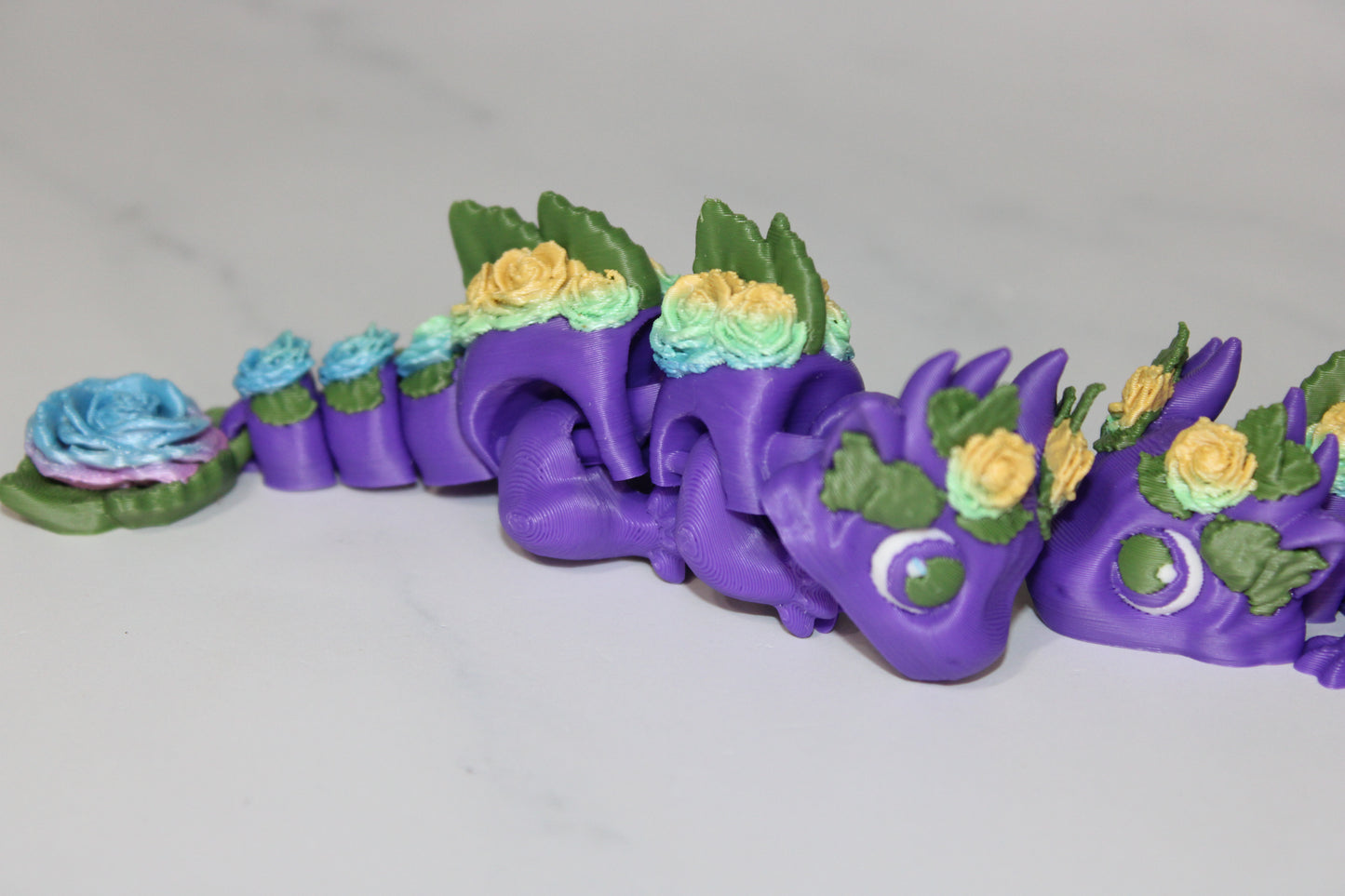 Rose Dragon Articulated 3d Printed Figurine