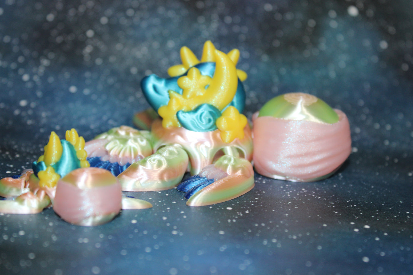 Libra Turtle-3.25 inches- Full Color 3D Printed Articulated Fidget Toy