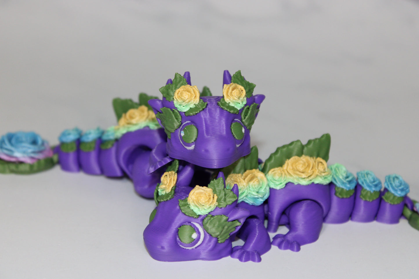 Rose Dragon Articulated 3d Printed Figurine
