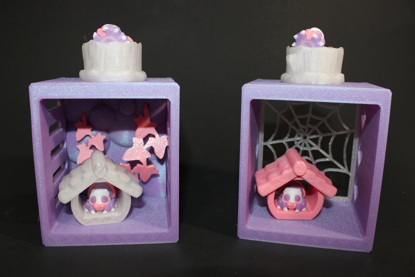 3D Printed Mini Jumping Spider Enclosure: Includes 2 mini spiders and 2 different style Enclosures - Wonderland 3D Printing