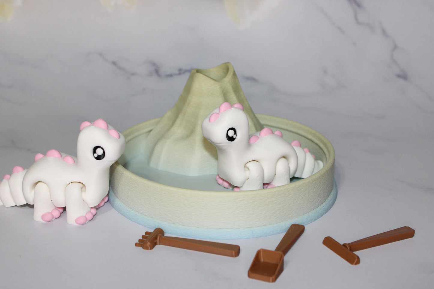 Bronto and Zen Garden Flexi Articulated 3d Printed Figurine