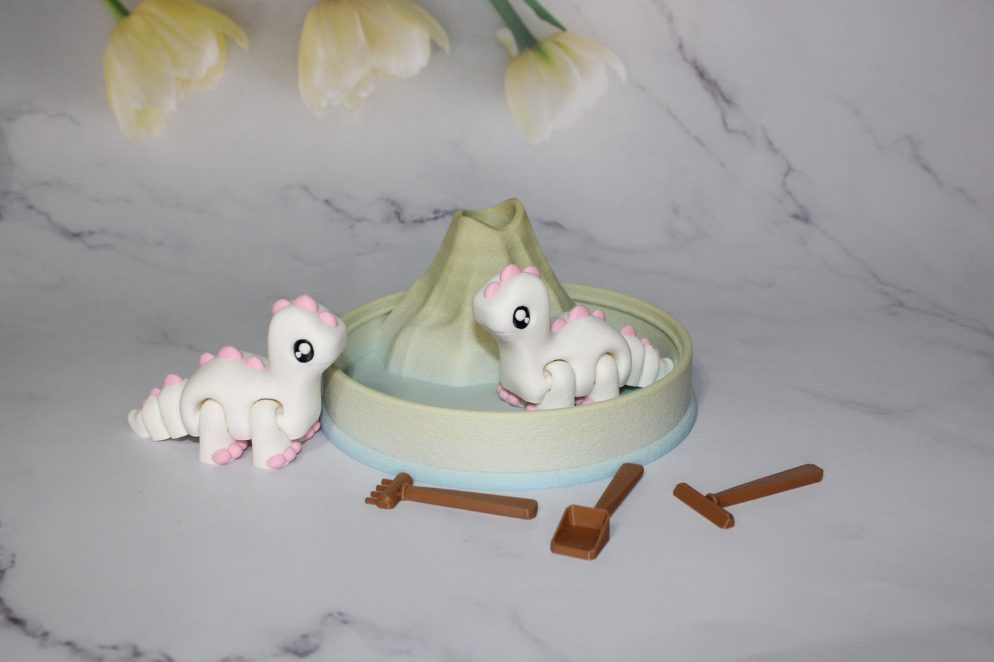 Bronto and Zen Garden Flexi Articulated 3d Printed Figurine