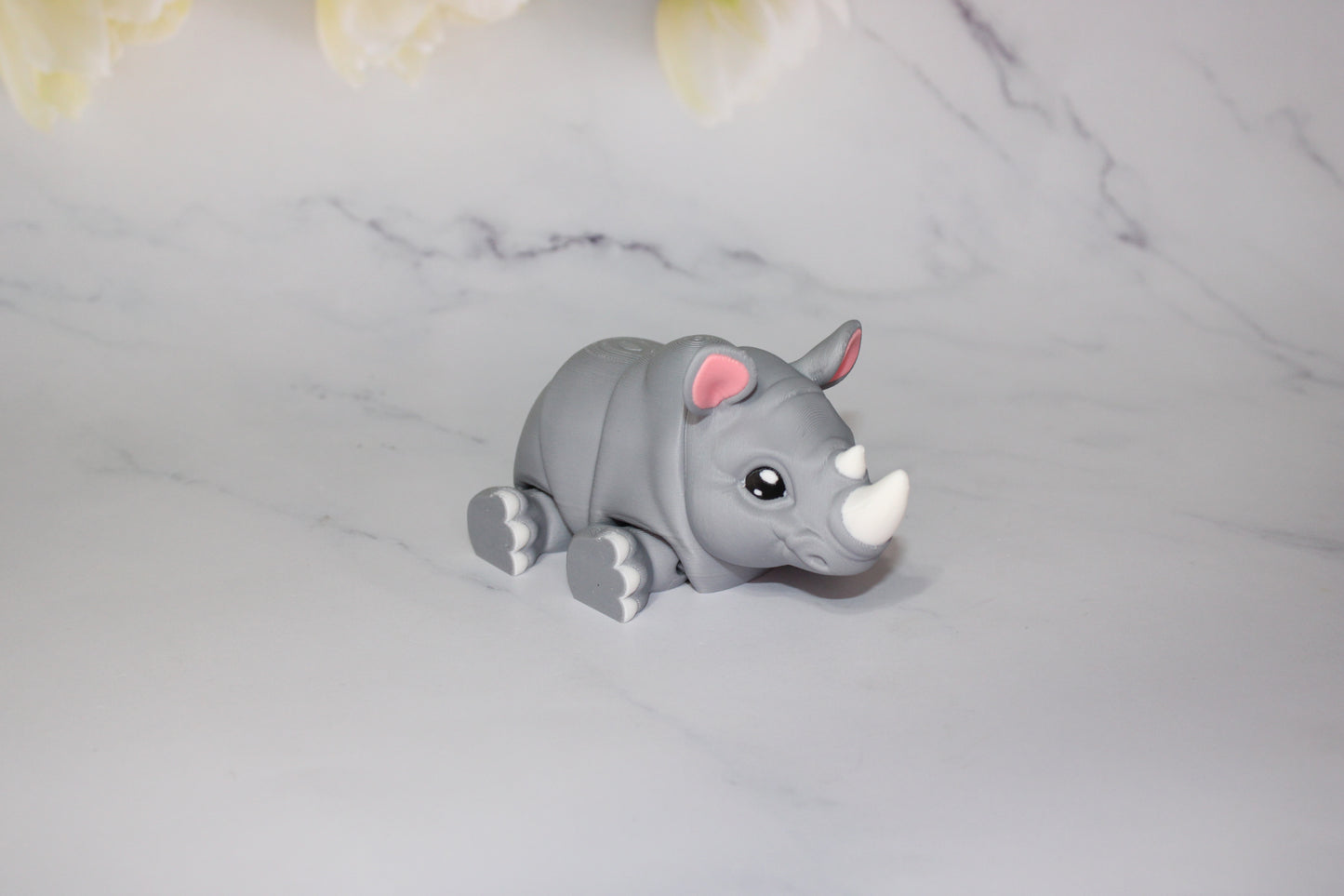 Rhino 3D Printed Articulated Flexi Fidget Figurine