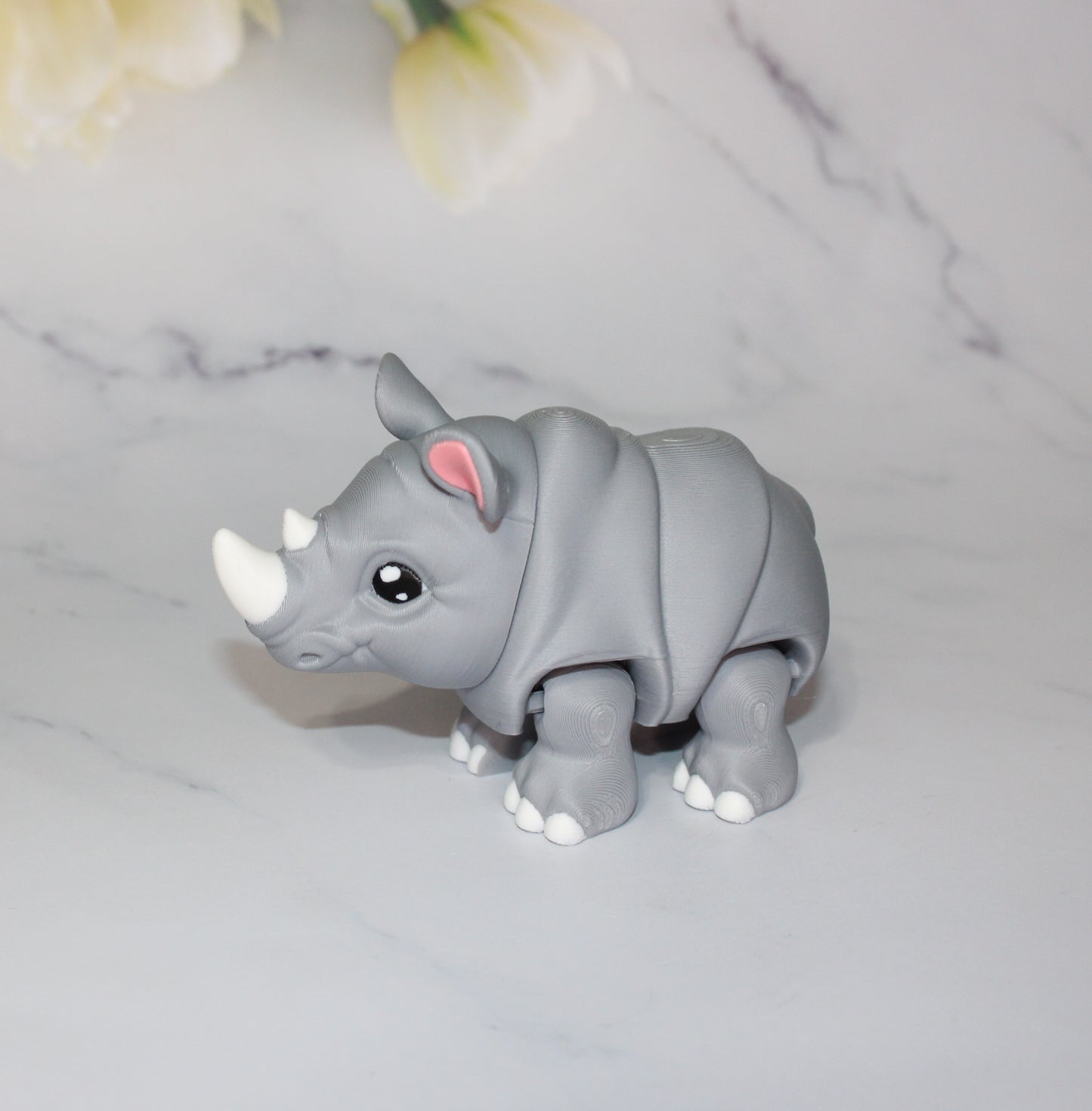 Rhino 3D Printed Articulated Flexi Fidget Figurine