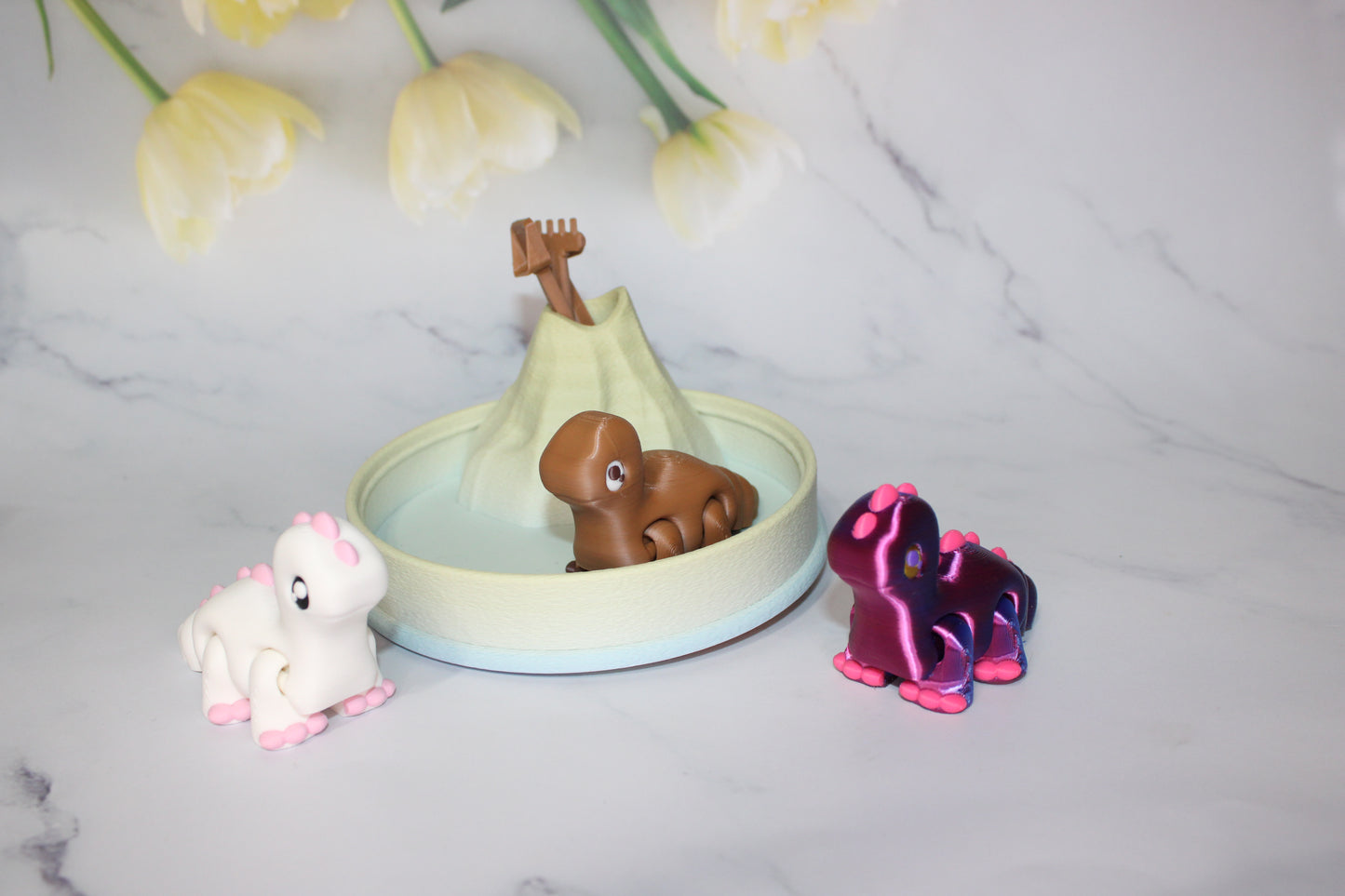 Bronto and Zen Garden Flexi Articulated 3d Printed Figurine