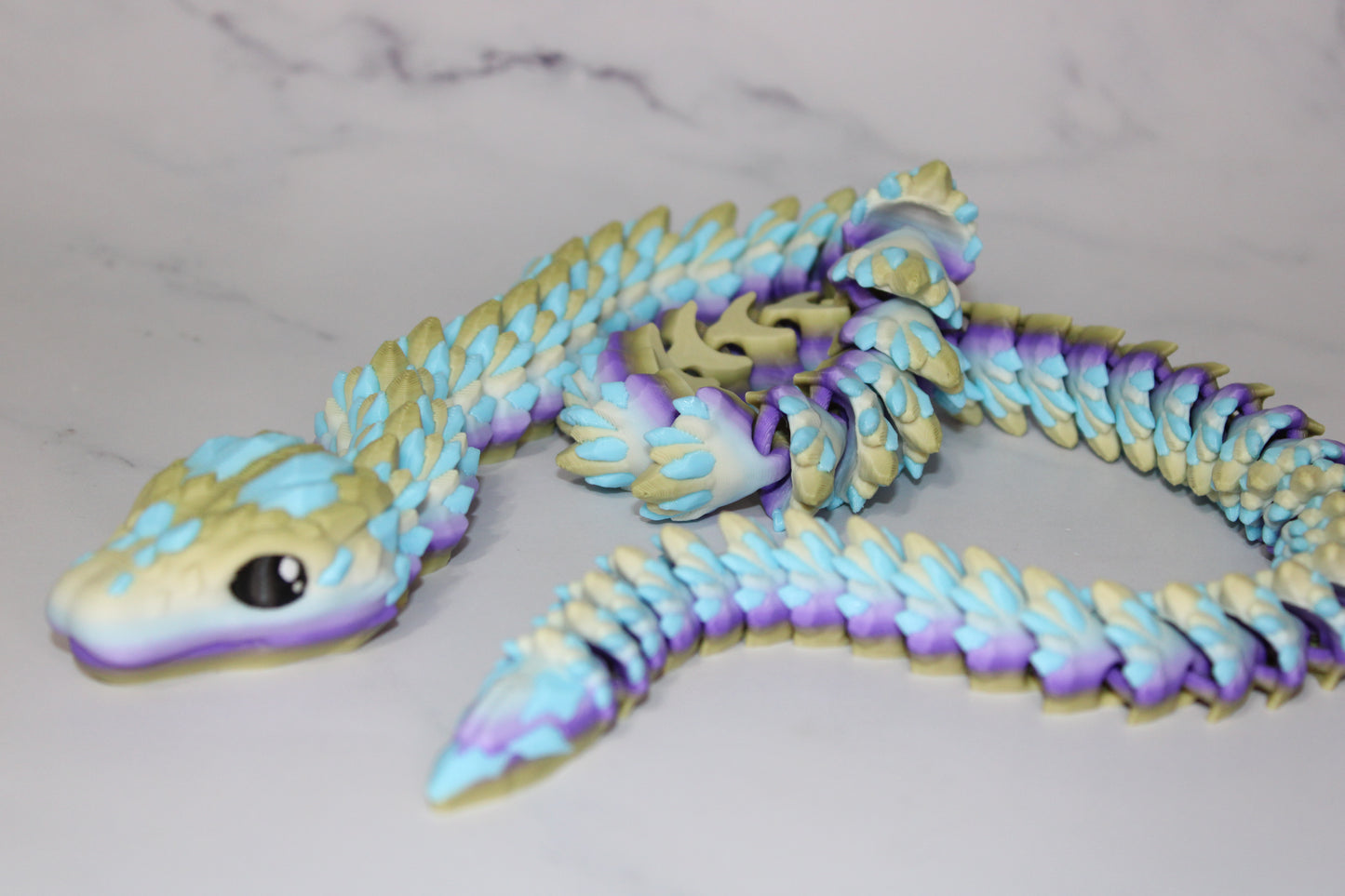 Crystal Snake 3d Printed Articulated Fidget Flexi - Wonderland 3D Printing
